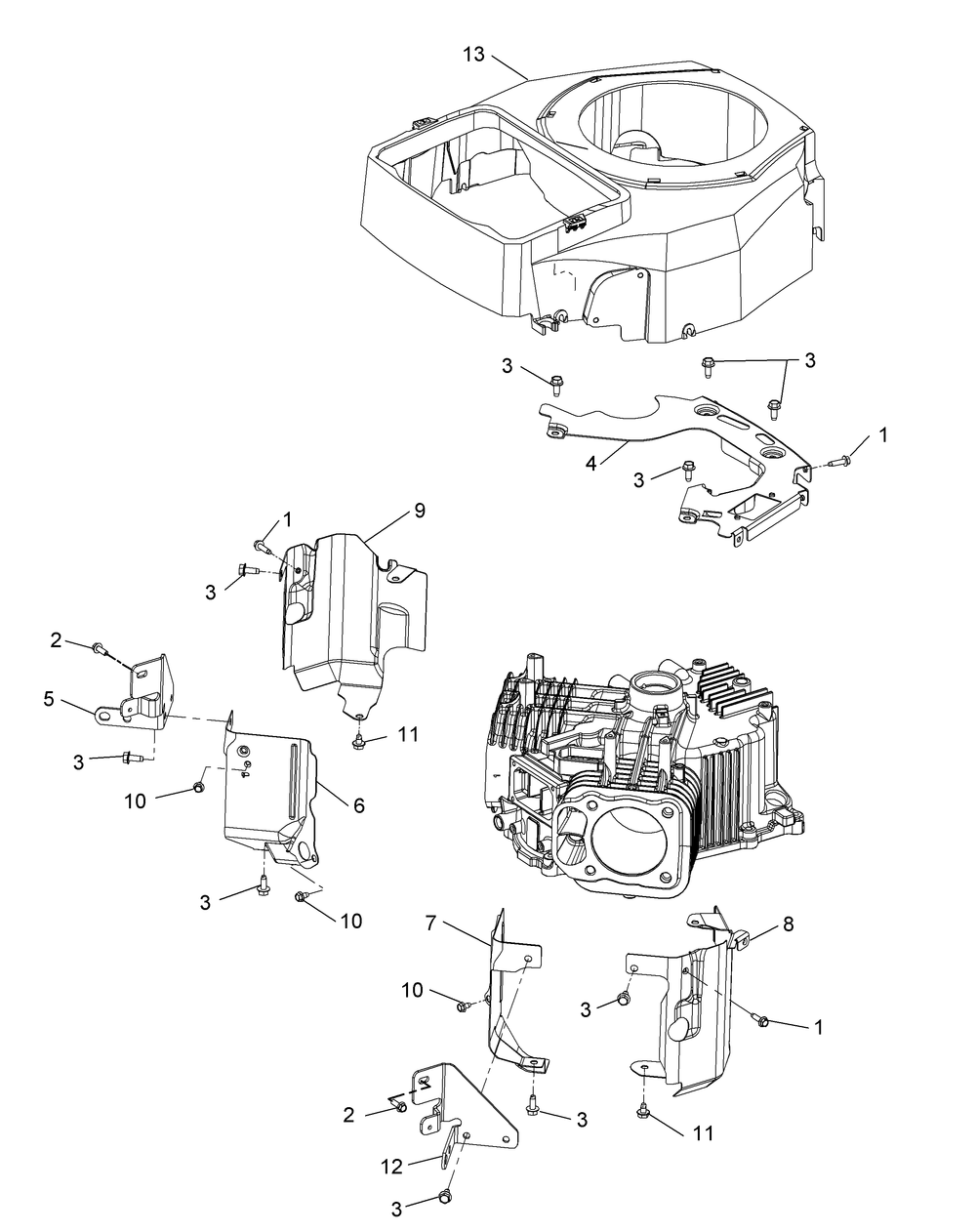Kohler Zt730-3011 Blower Housing And Baffles Diagram and Parts List for Z-FORCESZ48 (53ATDFJB-53ATDFJB050)(2014) Cub Cadet Lawn Tractor